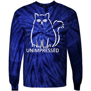 Unimpressed Funny Angry Cat Tie-Dye Long Sleeve Shirt