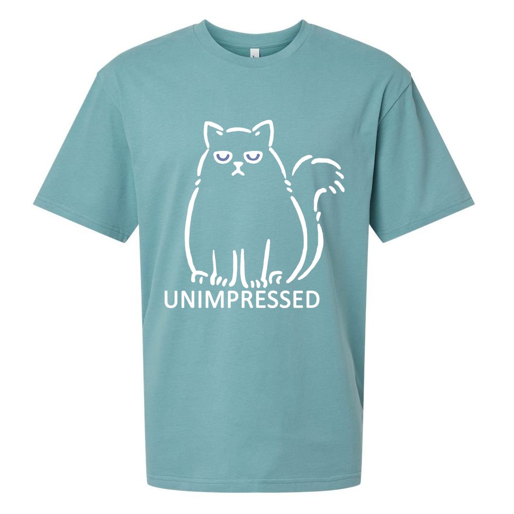 Unimpressed Funny Angry Cat Sueded Cloud Jersey T-Shirt