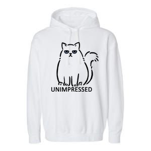 Unimpressed Funny Angry Cat Garment-Dyed Fleece Hoodie