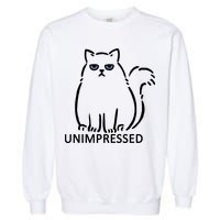 Unimpressed Funny Angry Cat Garment-Dyed Sweatshirt