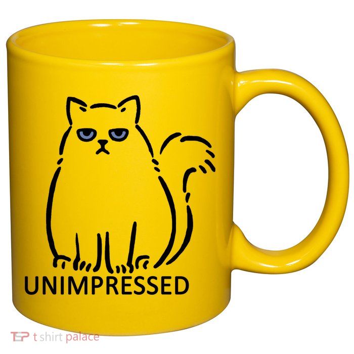 Unimpressed Funny Angry Cat 11oz C Handle Ceramic Mug