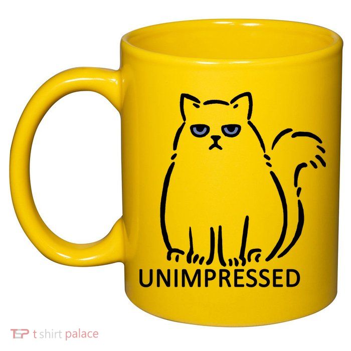 Unimpressed Funny Angry Cat 11oz C Handle Ceramic Mug