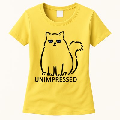 Unimpressed Funny Angry Cat Womens T-Shirt