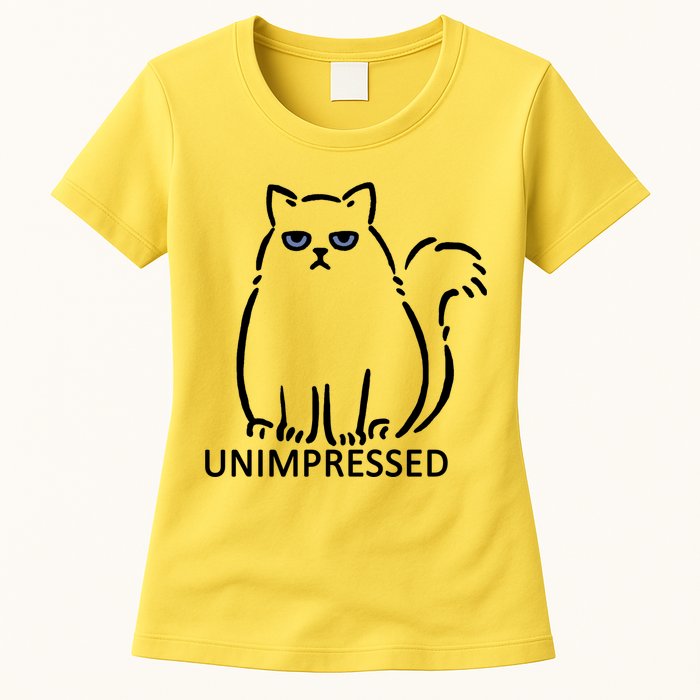 Unimpressed Funny Angry Cat Womens T-Shirt