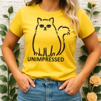 Unimpressed Funny Angry Cat Womens T-Shirt