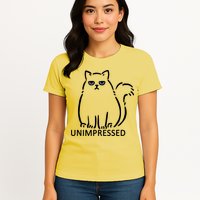 Unimpressed Funny Angry Cat Womens T-Shirt