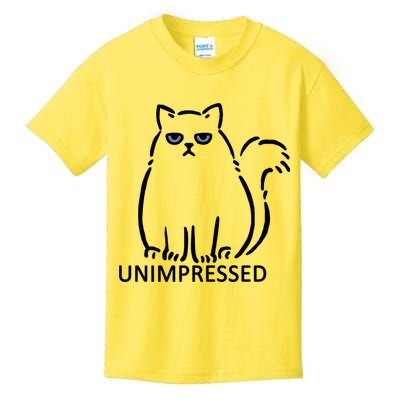 Unimpressed Funny Angry Cat Kids T-Shirt