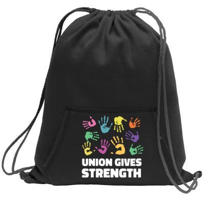 Union Gives Strength Sweatshirt Cinch Pack Bag