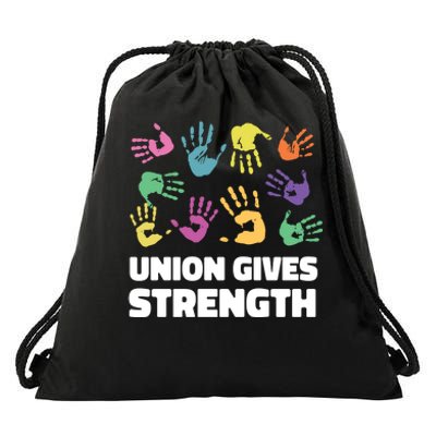 Union Gives Strength Drawstring Bag