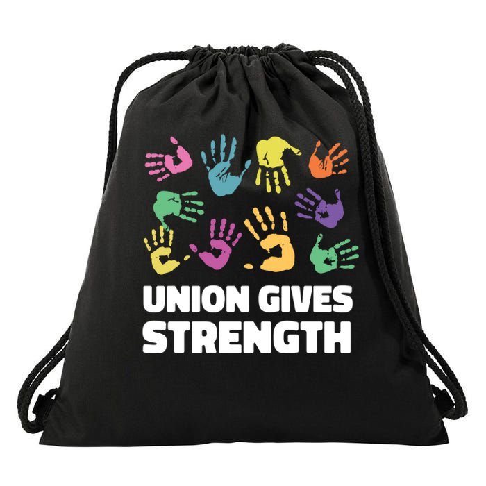 Union Gives Strength Drawstring Bag