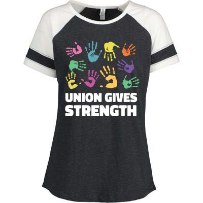 Union Gives Strength Enza Ladies Jersey Colorblock Tee