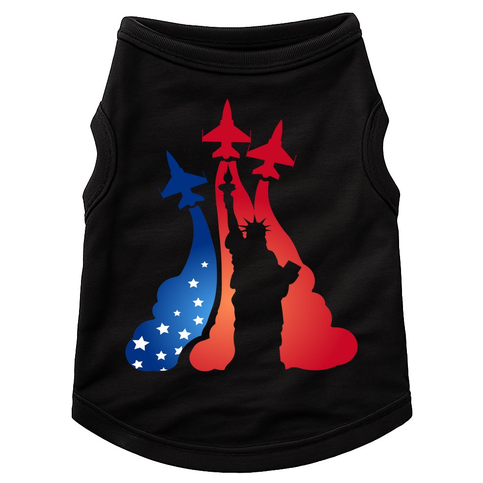 United States Air Force Jets Statue Of Liberty Doggie Tank