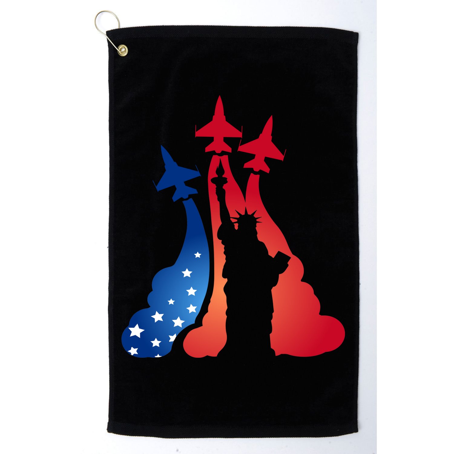 United States Air Force Jets Statue Of Liberty Golf Towel
