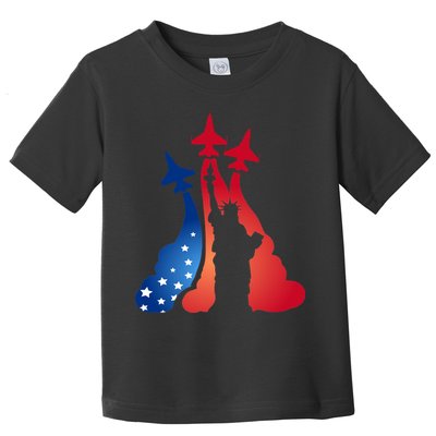 United States Air Force Jets Statue Of Liberty Toddler T-Shirt