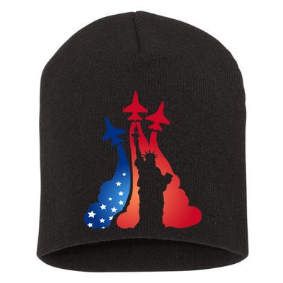 United States Air Force Jets Statue Of Liberty Short Acrylic Beanie