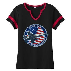 United States Air Force Logo Ladies Halftime Notch Neck Tee