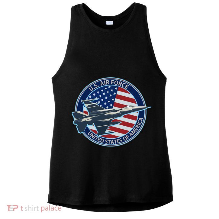United States Air Force Logo Ladies PosiCharge Tri-Blend Wicking Tank