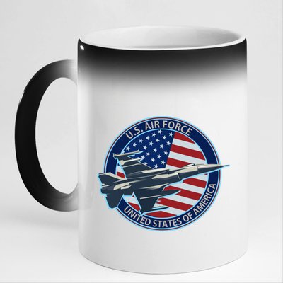 United States Air Force Logo 11oz Black Color Changing Mug