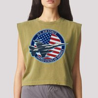 United States Air Force Logo Garment-Dyed Women's Muscle Tee