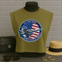United States Air Force Logo Garment-Dyed Women's Muscle Tee