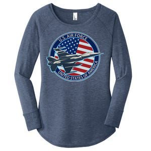 United States Air Force Logo Women's Perfect Tri Tunic Long Sleeve Shirt