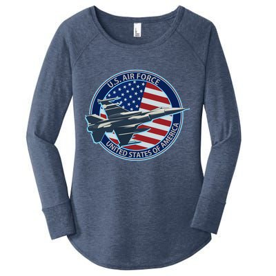 United States Air Force Logo Women's Perfect Tri Tunic Long Sleeve Shirt