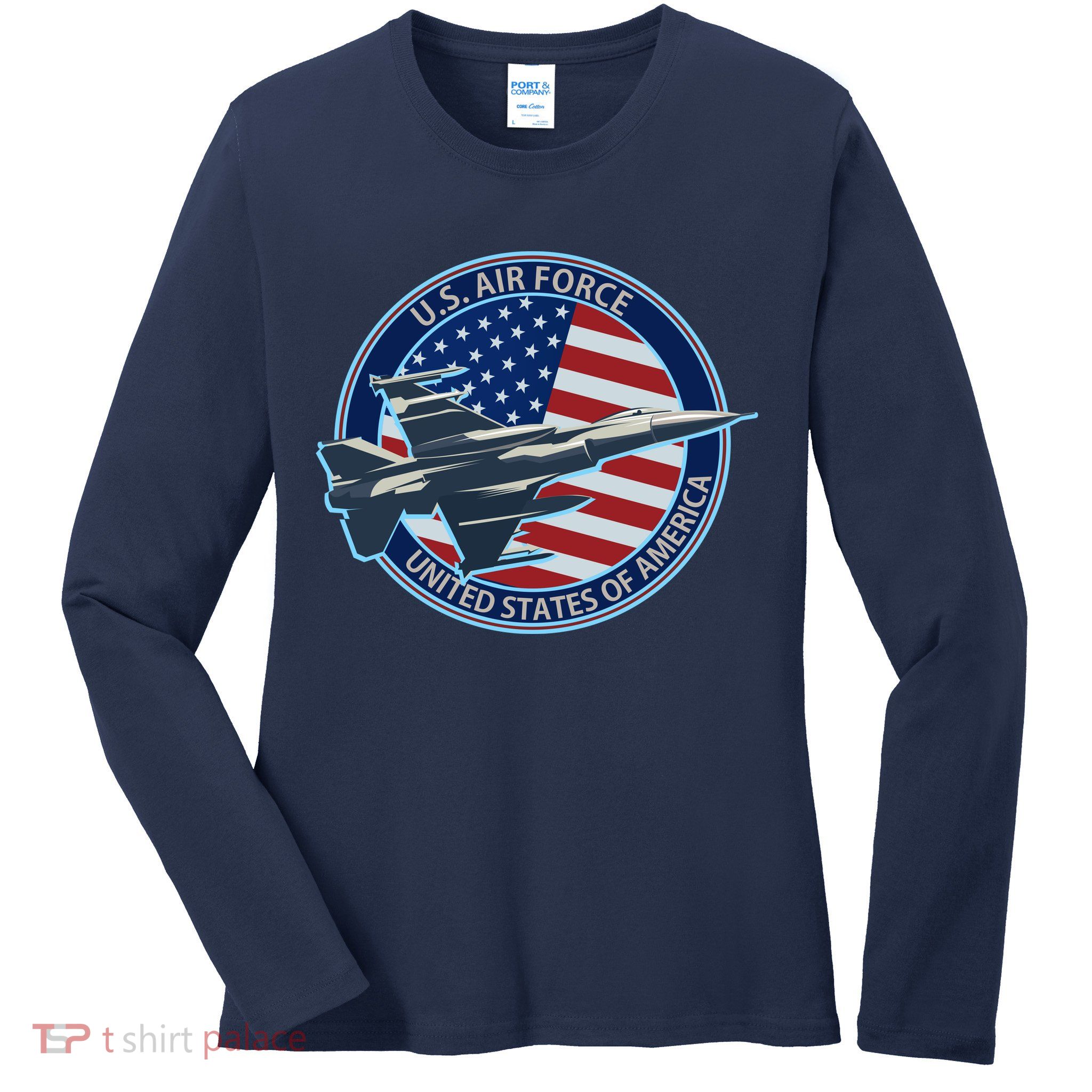 United States Air Force Logo Ladies Long Sleeve Shirt
