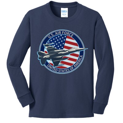 United States Air Force Logo Kids Long Sleeve Shirt