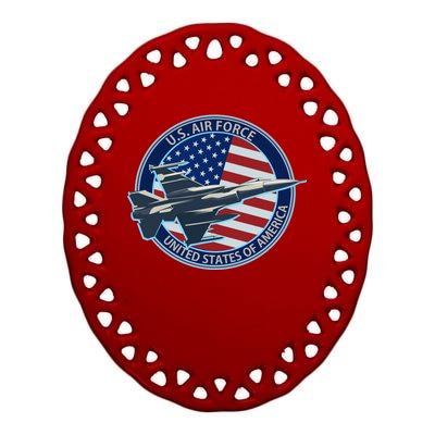 United States Air Force Logo Ceramic Oval Ornament