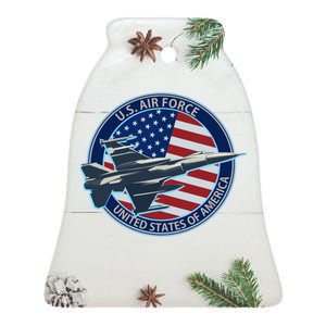 United States Air Force Logo Ceramic Bell Ornament