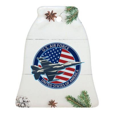 United States Air Force Logo Ceramic Bell Ornament