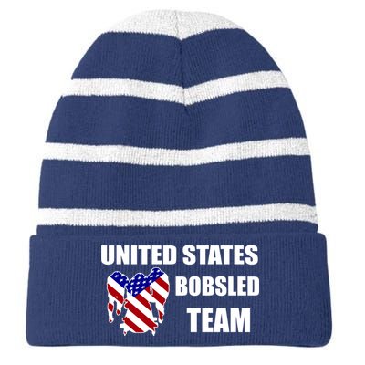 United States Bobsled Team Striped Beanie with Solid Band