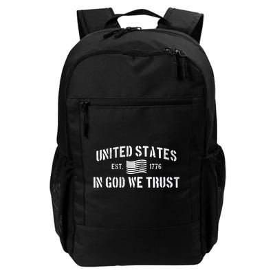 United States Est. 1776 In God We Trust Backpack