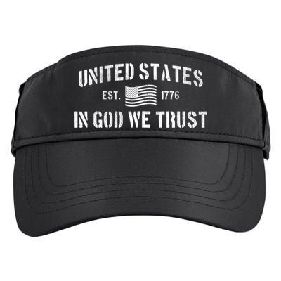 United States Est. 1776 In God We Trust Adult Drive Performance Visor