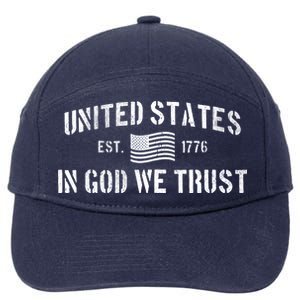 United States Est. 1776 In God We Trust 7-Panel Snapback Hat