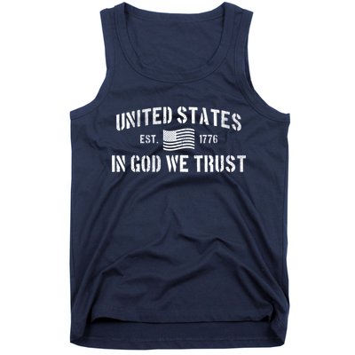 United States Est. 1776 In God We Trust Tank Top