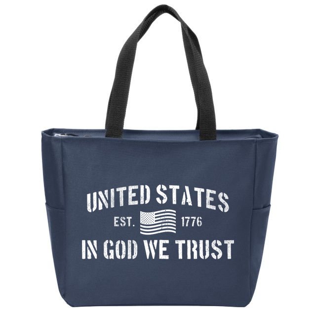 United States Est. 1776 In God We Trust Zip Tote Bag