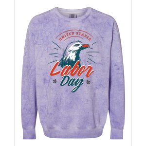 United States Labor Day Eagle Colorblast Crewneck Sweatshirt