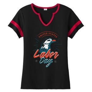 United States Labor Day Eagle Ladies Halftime Notch Neck Tee