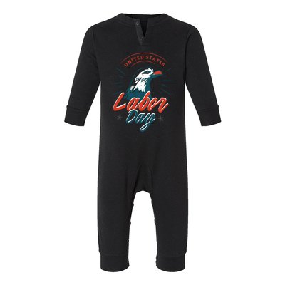 United States Labor Day Eagle Infant Fleece One Piece