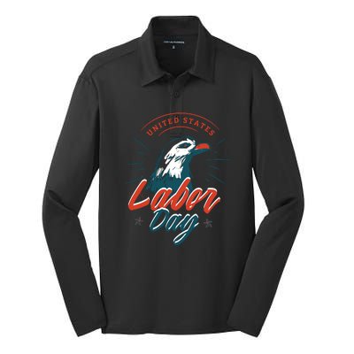 United States Labor Day Eagle Silk Touch Performance Long Sleeve Polo