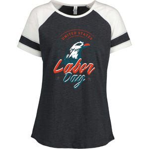 United States Labor Day Eagle Enza Ladies Jersey Colorblock Tee