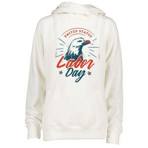 United States Labor Day Eagle Womens Funnel Neck Pullover Hood