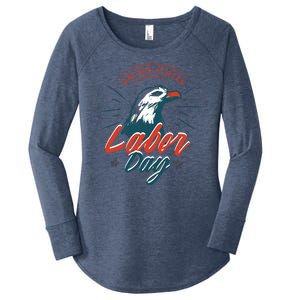 United States Labor Day Eagle Women's Perfect Tri Tunic Long Sleeve Shirt