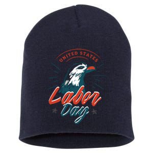 United States Labor Day Eagle Short Acrylic Beanie