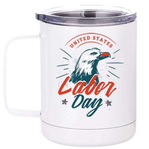 United States Labor Day Eagle 12 oz Stainless Steel Tumbler Cup