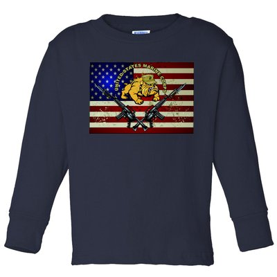 United States Marine Corps Bulldog Toddler Long Sleeve Shirt