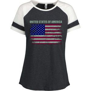 United States Of America Enza Ladies Jersey Colorblock Tee