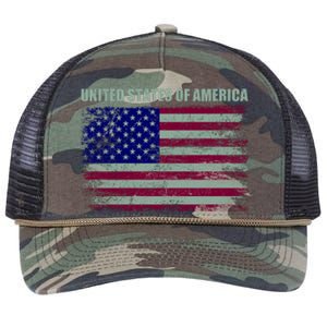 United States Of America Retro Rope Trucker Hat Cap