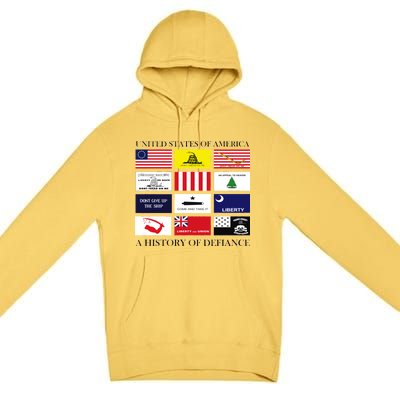 United States Of America A History Of Defiance  Premium Pullover Hoodie